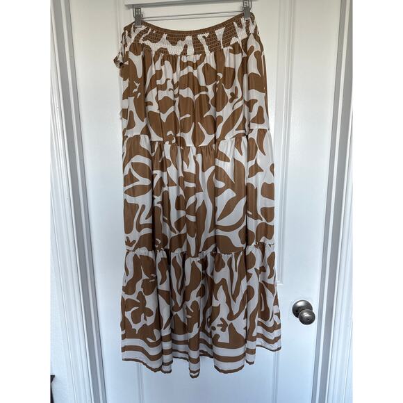 NWT Calypso St. Barth Tropical Print Tiered Maxi Skirt, L - Picture 3 of 6